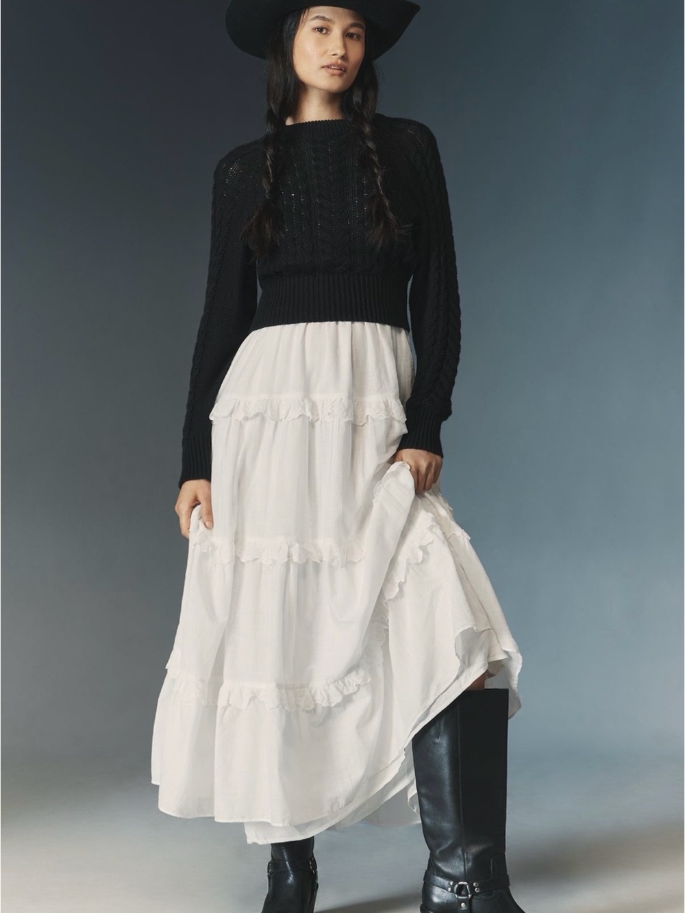 By Anthropologie Twofer Jumper Tiered Dress
